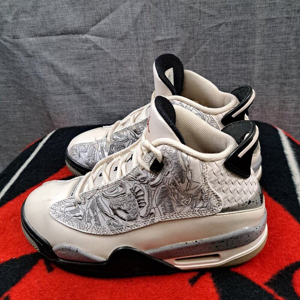 %Size 6.5 Nike Air Jordan Dub Zero White Cement Gray Shoes Youth AJ19